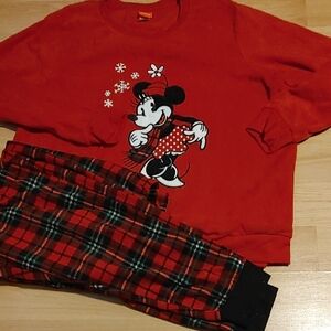 Disney Red Minnie Mouse Pajama Set Sz 1X